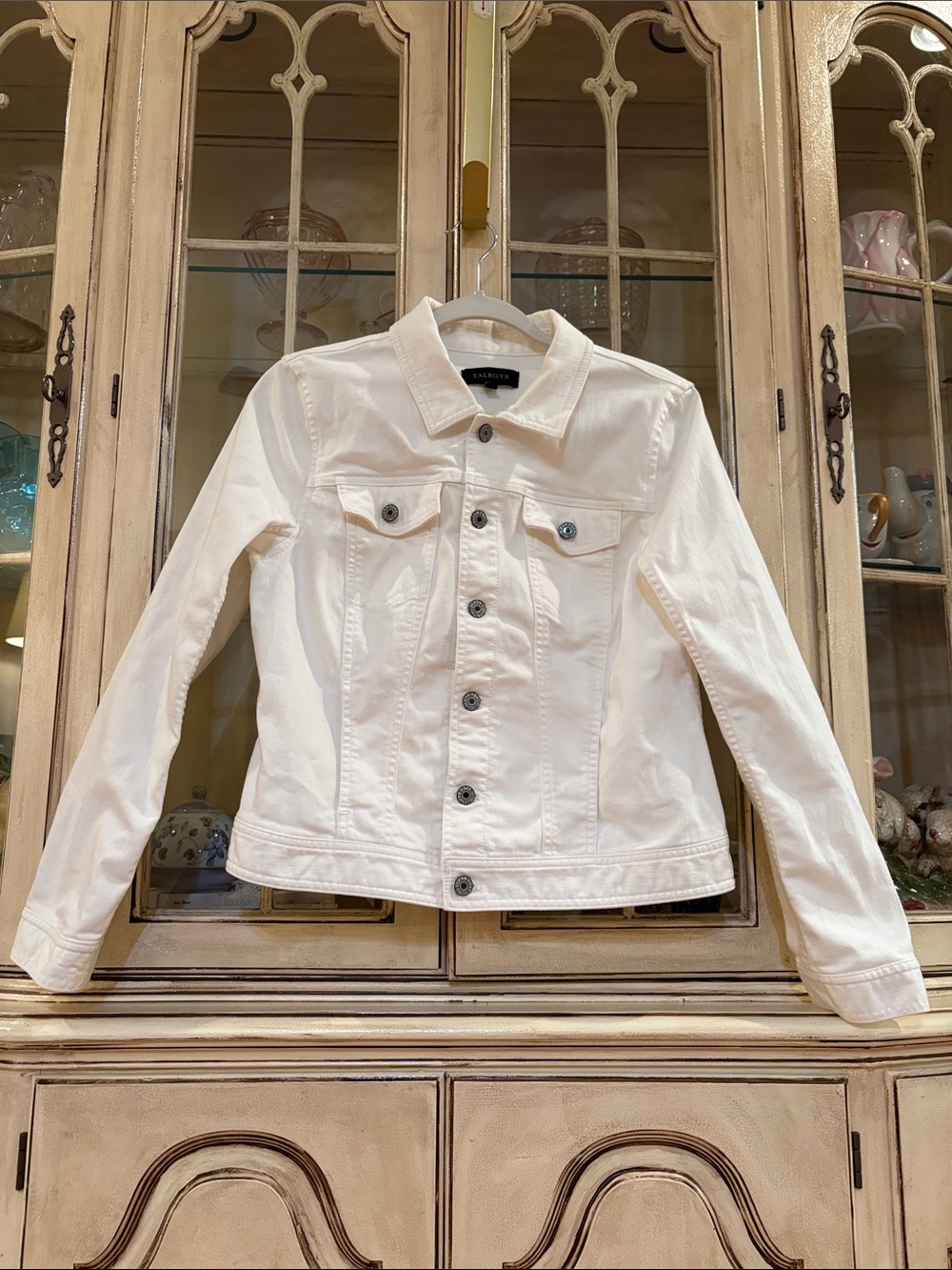 NWOT Talbots Crisp White Denim Jacket